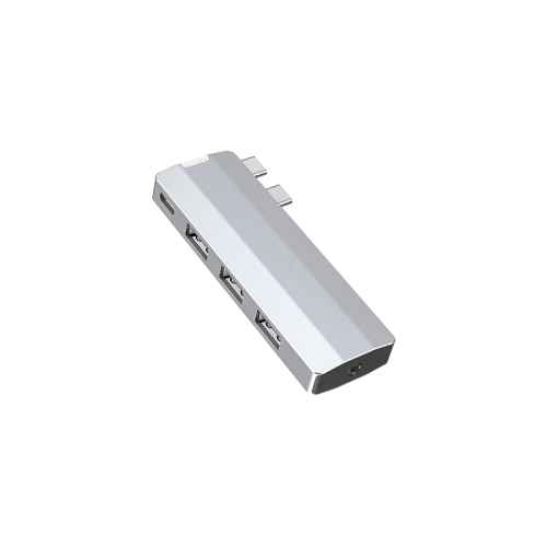 笔记本电脑搭档10Gbps速率带3.5毫米插孔的双USB-C接口扩展